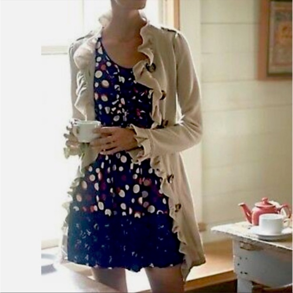 Moulinette Soeurs Silk‎ Ruffle Polka Dot Dress in Color Drenched Size 4